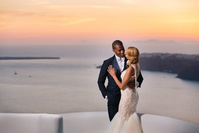 Bridal Bliss: Jordan and Essie’s Romantic Santorini Wedding Is the Epitome Of Wedding Goals
